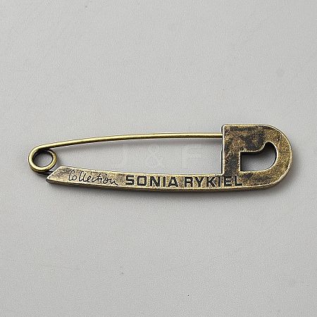 Zinc Alloy Safety Pins JEWB-WH0030-78I-1