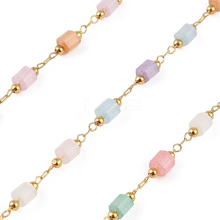 Handmade Brass Glass Beaded Chains GL-CBA1C06-06G-1