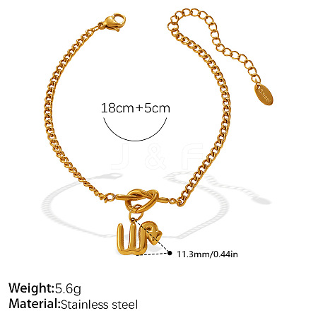 304 Stainless Steel Twelve Constellation Knot Charm Bracelets for Unisex WG096DB-10-1
