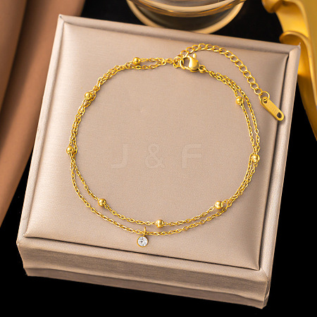 Stainless Steel Alloy Charm Anklets WG33B59-34-1