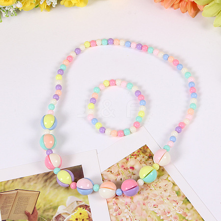 Plastic Beaded Necklaces & Beaded Bracelets WG32877-04-1