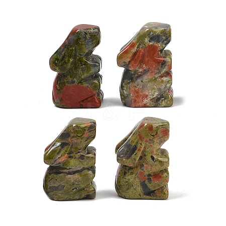 Natural Unakite Rabbit Display Decorations G-R007-02B-1