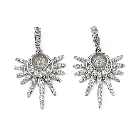 Brass Micro Pave Cubic Zirconia Peg Bails Charms KK-D106-14P-1