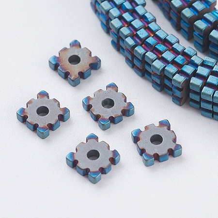 PVD Vacuum Plating Electroplate Non-magnetic Synthetic Hematite Beads Strands G-F534-E06-1