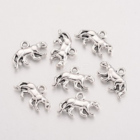 Tibetan Style Alloy Leopard Charms X-TIBEP-S291-15-RS-1