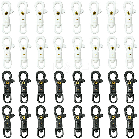 32Pcs 2 Colors POM Plastic Swivel Clasps FIND-SC0017-04-1