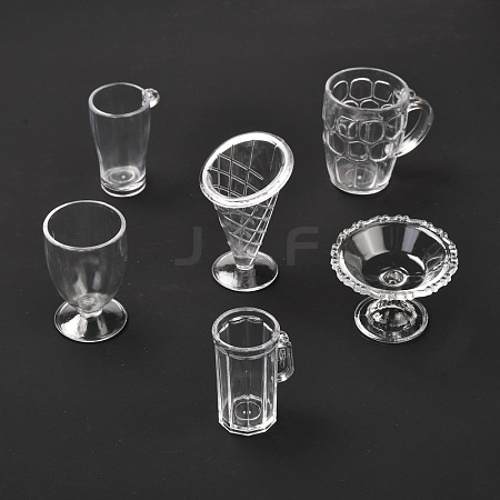 6Pcs Transparent Plastic Food Play Cup Set AJEW-K030-06-1