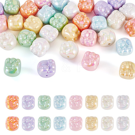 32Pcs 8 Colors UV Plating Opaque Acrylic Beads MACR-TA0002-63-1