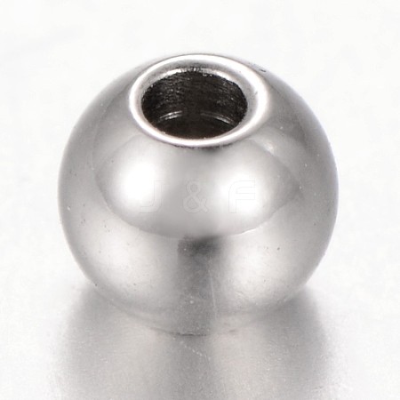 (Same Sku: STAS-N090-JA719-5)Round 304 Stainless Steel Beads STAS-L143-04-1