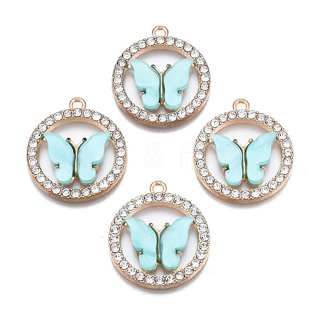 Alloy Rhinestone Pendants X1-PALLOY-S183-001D-RS-1