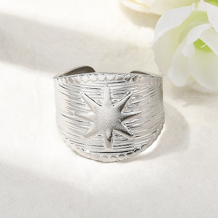 304 Stainless Steel Open Cuff Rings RJEW-H261-09P-1