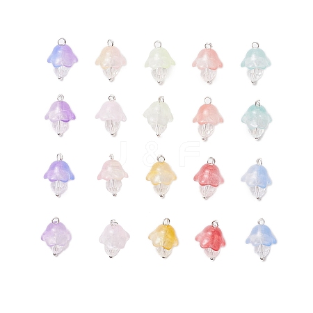 Mushroom Transparent Glass Pendants PALLOY-JF03654-02-1