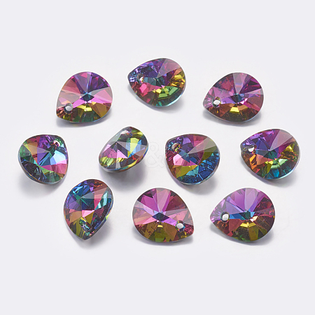 Faceted K9 Glass Rhinestone Charms RGLA-F053-A-001VO-1