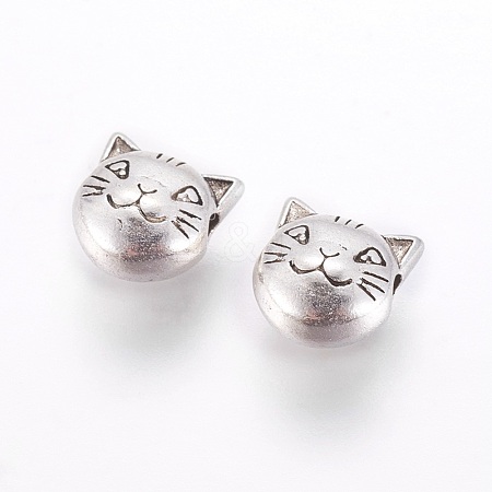 Tibetan Style Alloy Kitten Beads TIBEP-GC178-AS-NR-1
