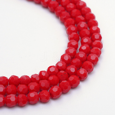 Opaque Solid Glass Bead Strands X-GLAA-R166-4mm-02E-1