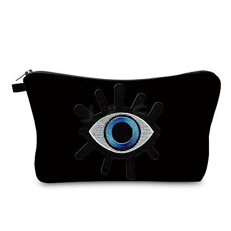 Evil Eye Theme Polyester Cosmetic Pouches ABAG-D009-01G-1
