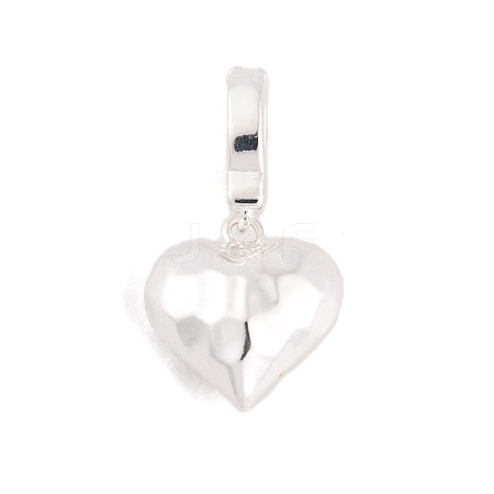 925 Sterling Silver Love Heart Pendants STER-P058-01A-S-1