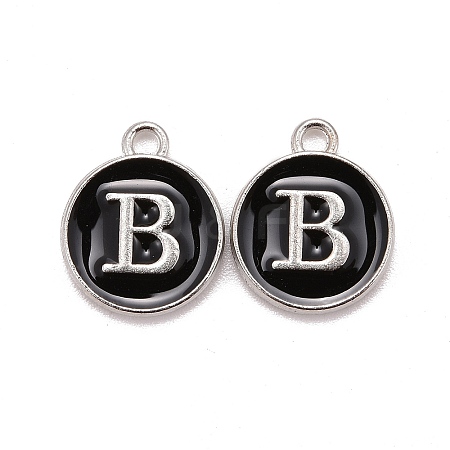 Platinum Plated Alloy Charms LS-ENAM-S118-02B-P-1