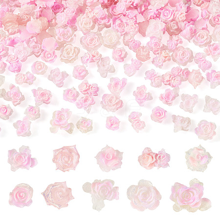 200Pcs Flower & Butterfly Resin Cabochons CRES-TA0001-89F-1