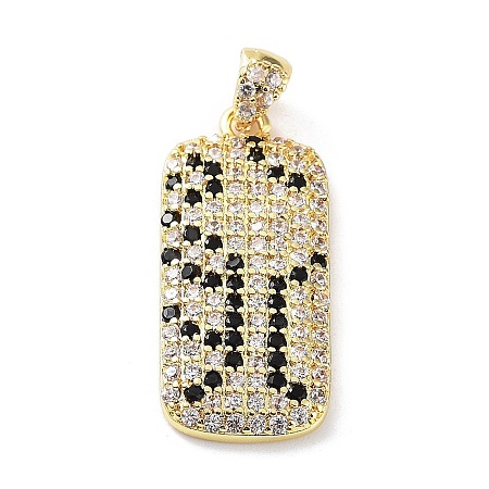 Rack Plating Brass Micro Pave Cubic Zirconia Pendants KK-P247-06G-1