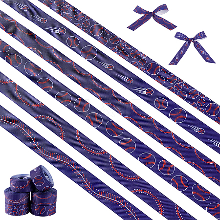 6 Styles Baseball Theme Polyester Ribbon OCOR-GA0001-97-1