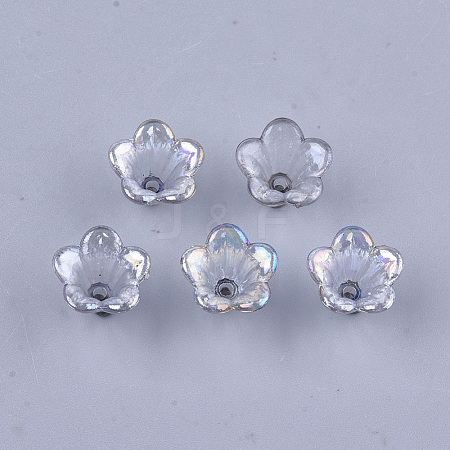 Transparent Acrylic Bead Caps TACR-T007-04F-1