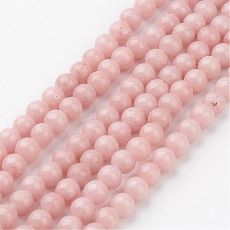 Natural Mashan Jade Round Beads Strands G-D263-4mm-XS22-1