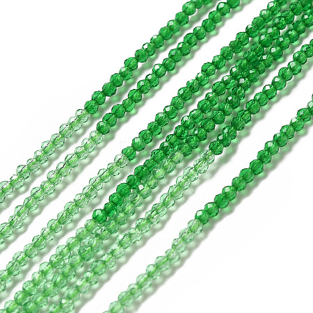 2 Colors Transparent Glass Beads Strands GLAA-G093-01L-1