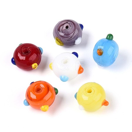 Handmade Lampwork Bumpy Beads LAMP-ZX003-07-1
