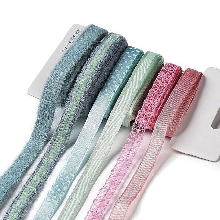 18 Yards 6 Colors Polyester Ribbon SRIB-C001-B12-1