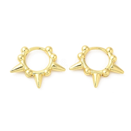 Rack Plating Brass Spike Hoop Earrings for Women EJEW-D059-22G-1