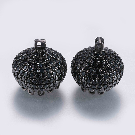 Brass Micro Pave Cubic Zirconia Pendants ZIRC-G132-48B-1