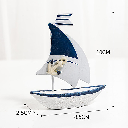 Anchor Pattern Mini Sailboat Model Display Decoration PW22060284852-1