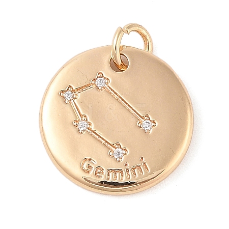 Brass with Clear Cubic Zirconia Pendants LS-KK-N256-24C-G-1