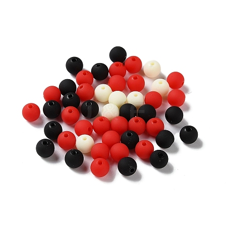 Rubberized Style Imitated Silicone Acrylic Beads MACR-D029-01H-1