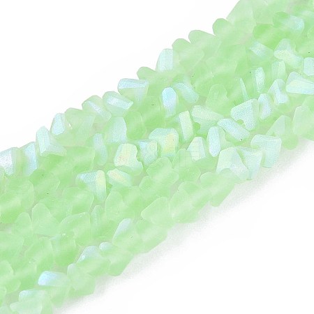 Frosted Transparent Glass Beads Strands GLAA-N054-4mm-07-1