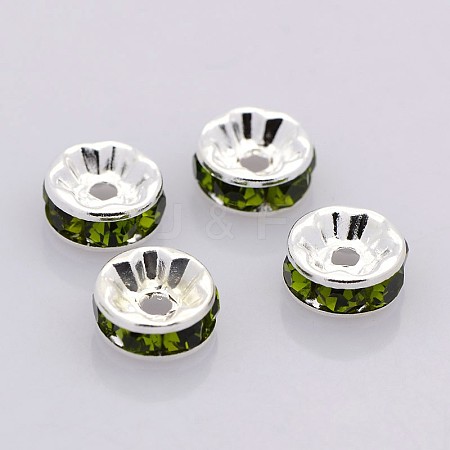 Brass Rhinestone Spacer Beads RB-A014-Z8mm-09S-1