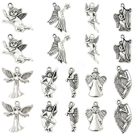 45Pcs 9 Styles Tibetan Style Alloy Pendants FIND-CJ0005-73-1