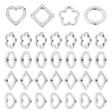 120Pcs 4 Styles Tibetan Style Alloy Bead Frame FIND-ME0002-39-1