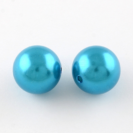 Round ABS Plastic Imitation Pearl Beads OACR-R053-18-1