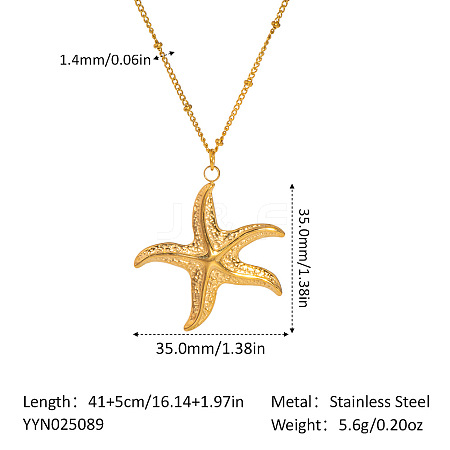 Minimalist Ocean 304 Stainless Steel Pendant Necklaces for Women HW3248-5-1