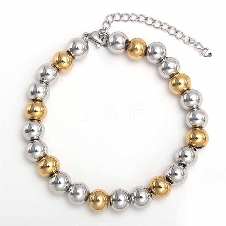 Simple Fashion Round Stainless Steel Beaded Bracelets for Women UG2742-19-1