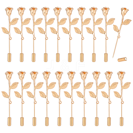 20Pcs Zinc Alloy Brooch Pins JEWB-PH0001-83G-1