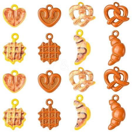 40Pcs 8 Styles Baking Paint Alloy Charms ENAM-CJ0007-06-1