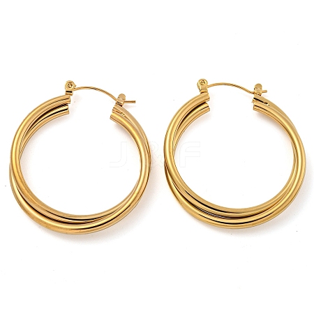 202 Stainless Steel Multi Layered Hoop Earrings EJEW-H003-35G-1