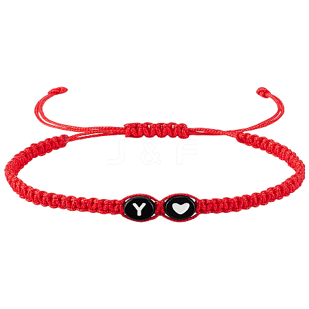 1Pc Adjustable Nylon Cord Braided Bracelets for Women Men BJEW-LP0001-31B-Y-1