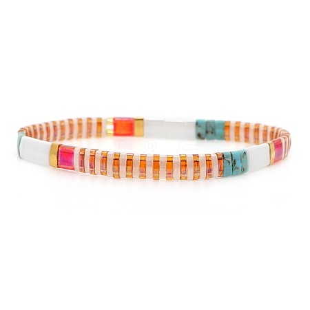 Bohemian Glass Seed Beaded Stretch Bracelets JM4508-47-1