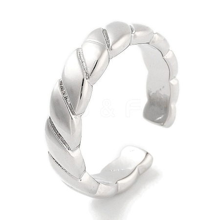 Rack Plating Brass Open Cuff Rings for Women RJEW-Z059-02P-02-1