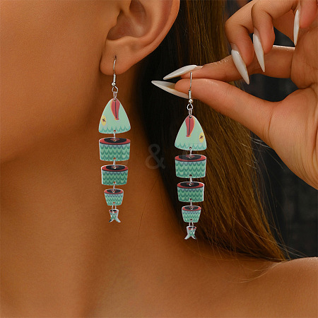 Fish Acrylic Dangle Earrings FS-WGCFB0F-02-1