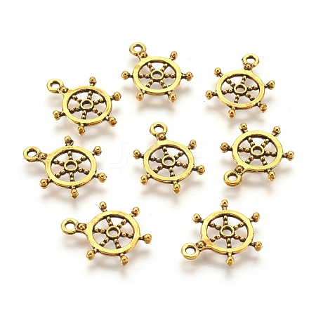 Tibetan Style Alloy Helm Pendants TIBEP-S257-AG-LF-1